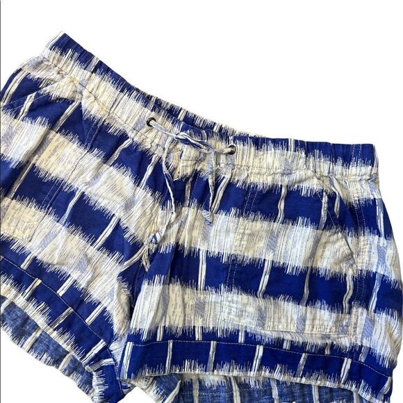 MOSSIMO Blue & White Drawstring Tie Dye Cuffed Lightweight BackFlap Pocket Short - Picture 4 of 8